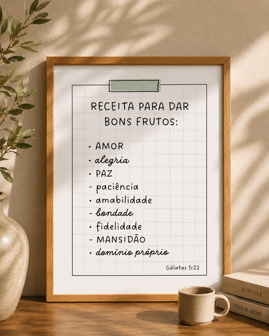 Quadro Receita para Bons Frutos | Coleção Frutifique