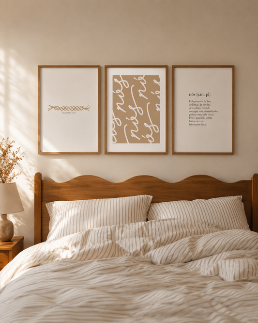 Coleção Nós | Kit de 3 Quadros Decorativos